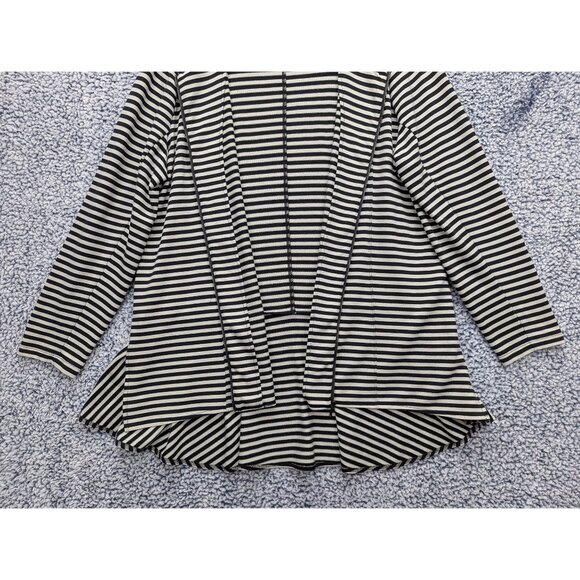 Soft Surroundings Calista Zip Up Cardigan Jacket Size 1X Zip Up Stripe Knit Gray - Picture 7 of 13